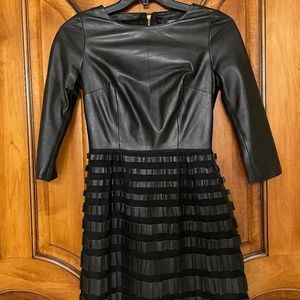 Roberto Cavalli Dress Leather 3/4 Sleeve Dress